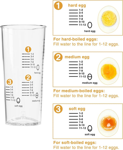Rapid Egg Cooker Electric 12 Eggs Capacity, Soft, Medium, Hard Boiled, Poached, Omelet Maker Egg Poacher & Vegetable Steamer, BPA Free Tray(Grey)